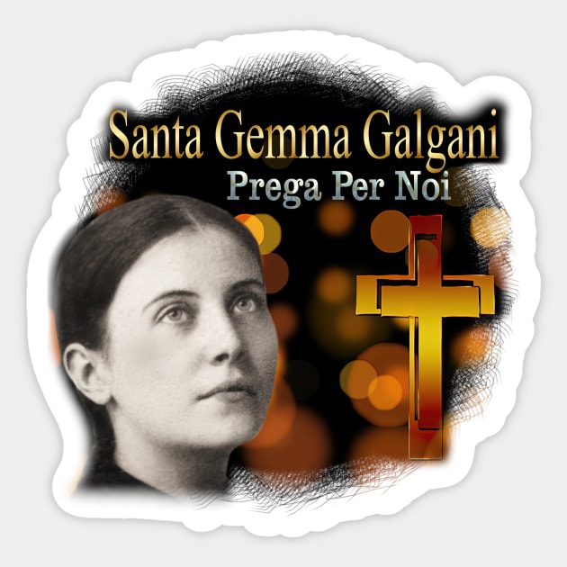 Saint Gemma Galgani Catholic Saint & Mystice Visions of Guardian Angel Sticker by hispanicworld